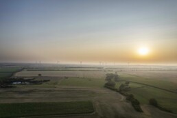 sunrise; drone; vendee; france; windmills; drone